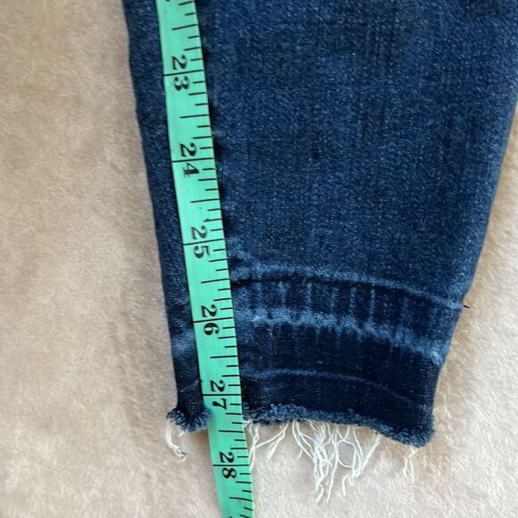 Spanx Sz M Md/Dk Rinse Raw Hem Jegging Control Jeans - Picture 10 of 10